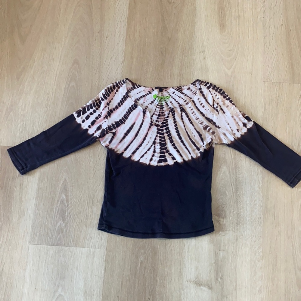 Tie dye brown and cream top